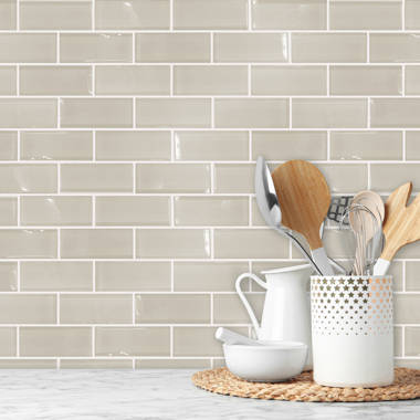 Grey subway tile backsplash online peel and stick